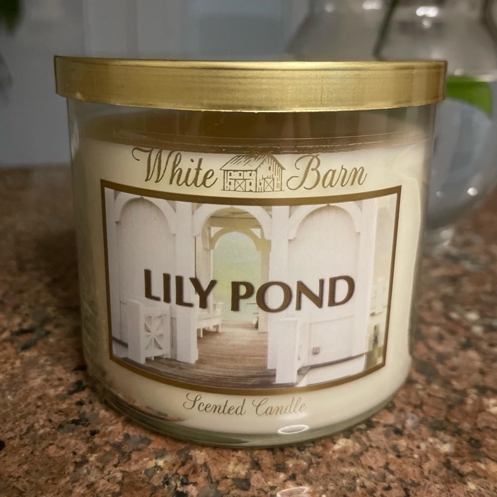 RARE Bath & Body Works White Barn LILY POND NEW 3-wick Large Jar Candle